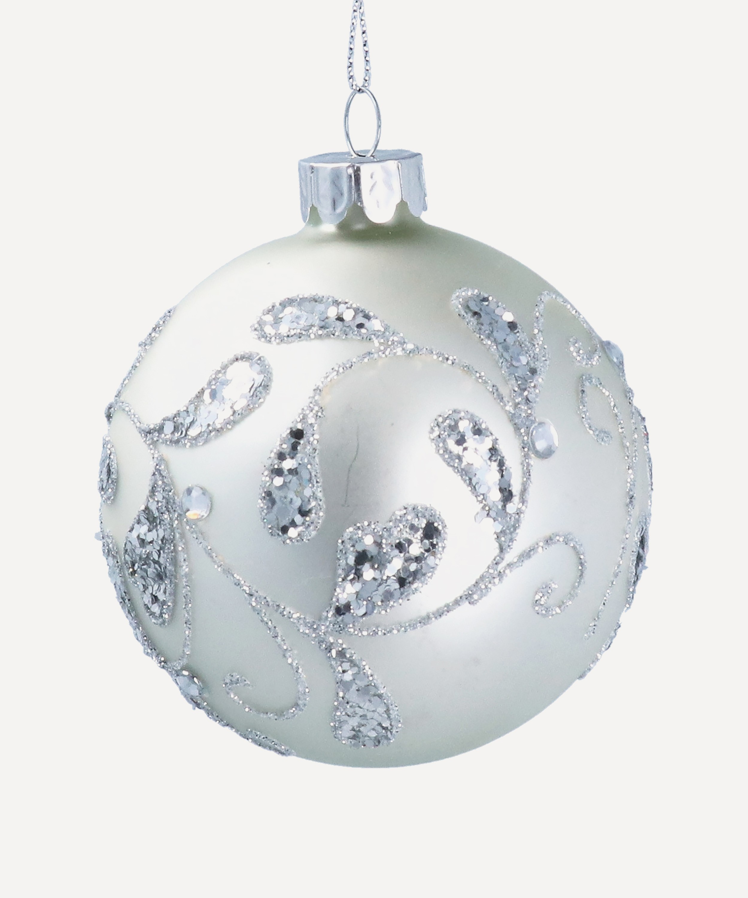 Christmas - Silver Frosted Snowflake Bauble image number 0