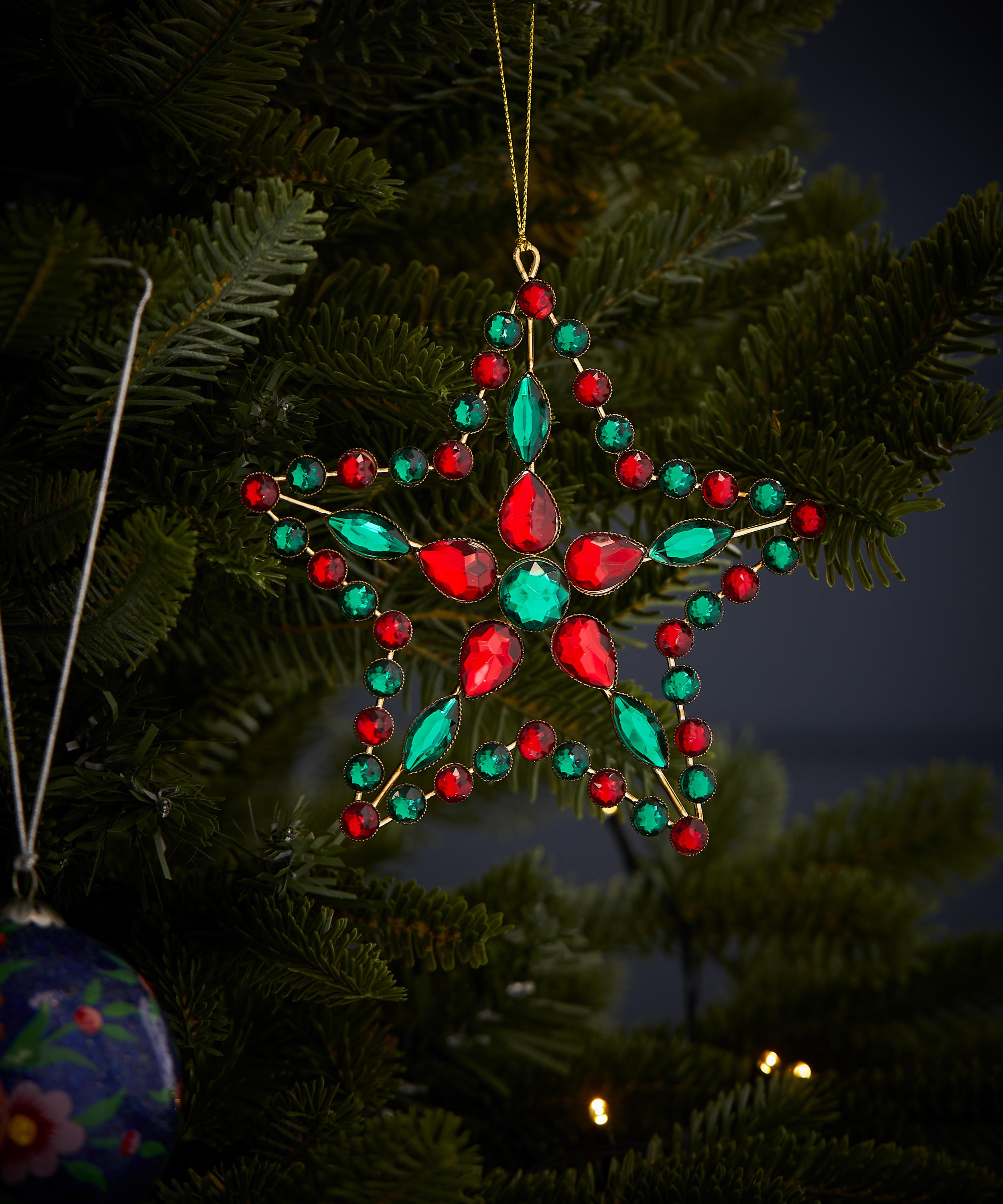 Christmas - Diamante Star Ornament image number 1