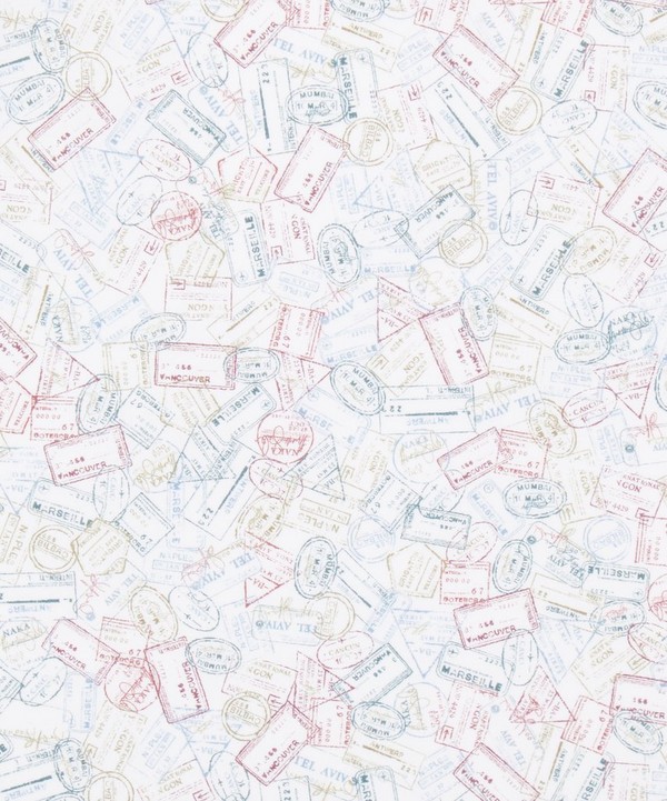 Liberty Fabrics - Travel Stamps Cotton Poplin