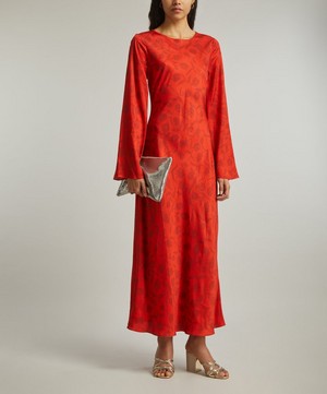 KITRI - Keira Red Tulip Print Maxi-Dress image number 1