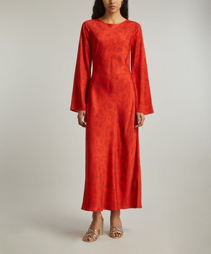 KITRI - Keira Red Tulip Print Maxi-Dress image number 2