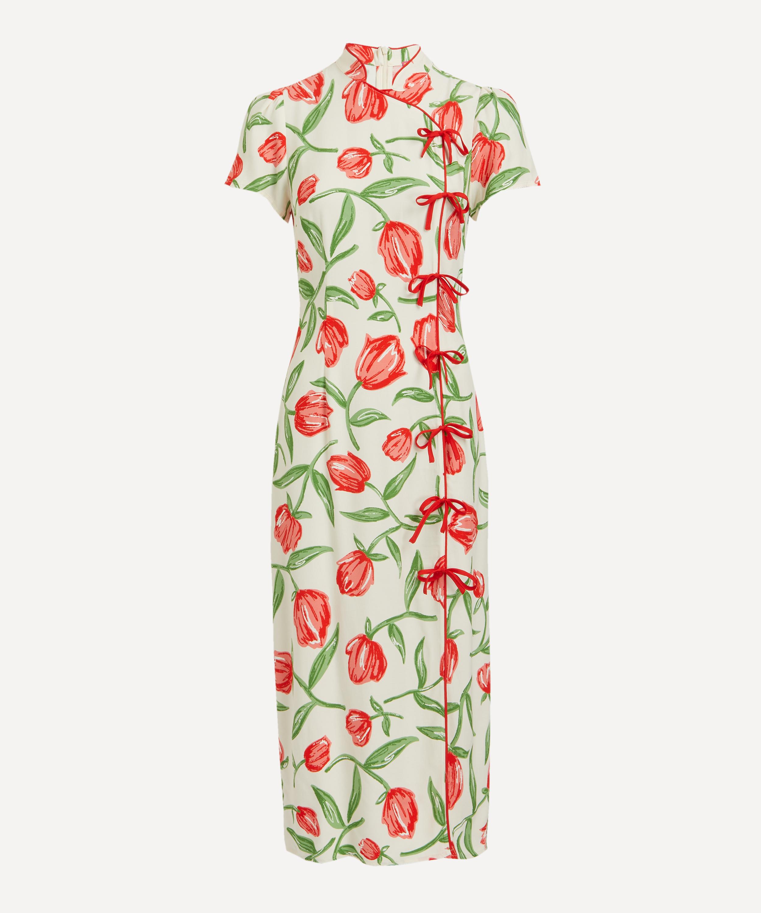 KITRI - Leia Ivory Tulip Print Maxi-Dress image number 0