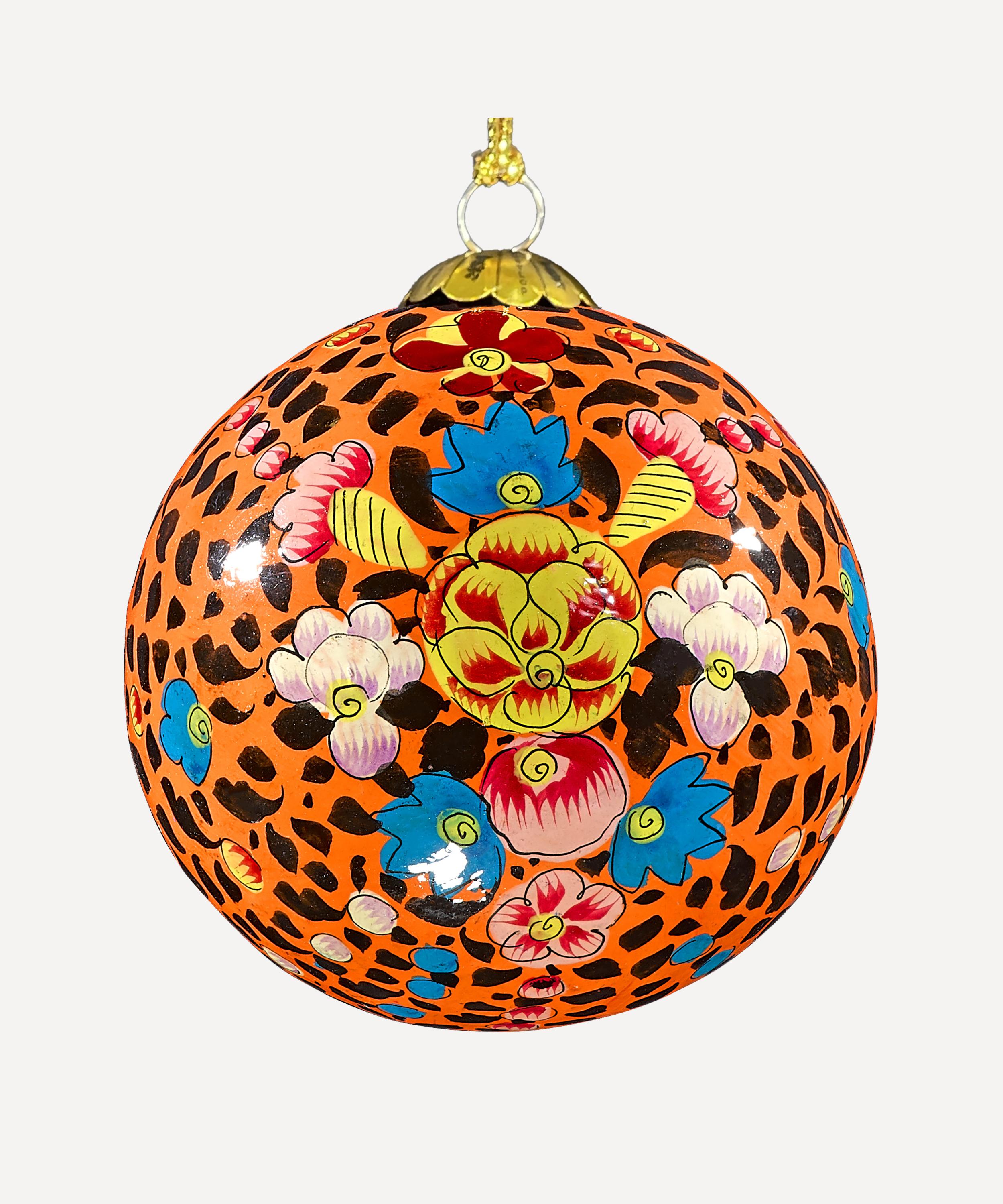 Christmas - Tiger Blooms Papier-Mâché Bauble