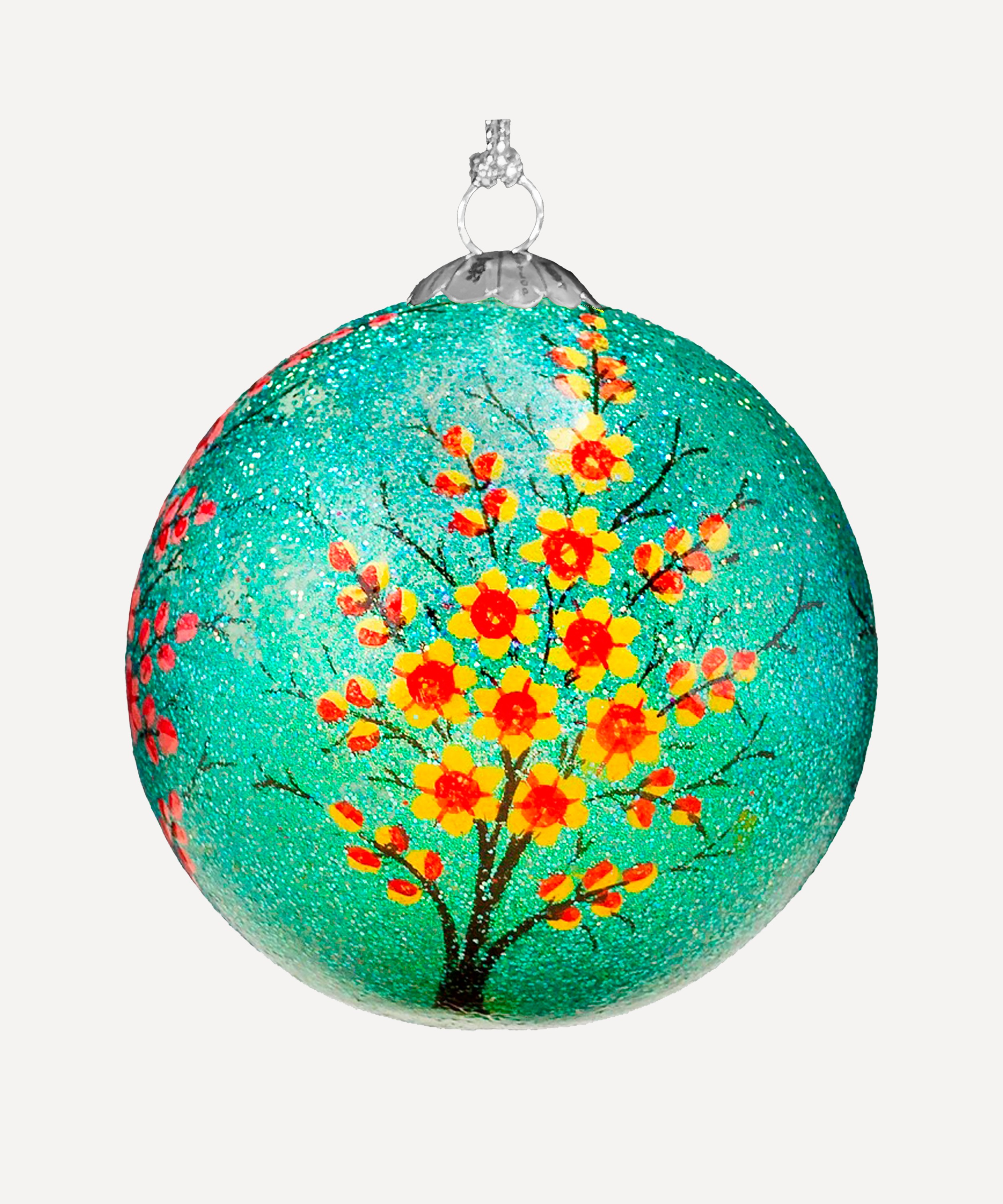 Christmas - Floral Positivity Papier-Mâché Bauble image number 0