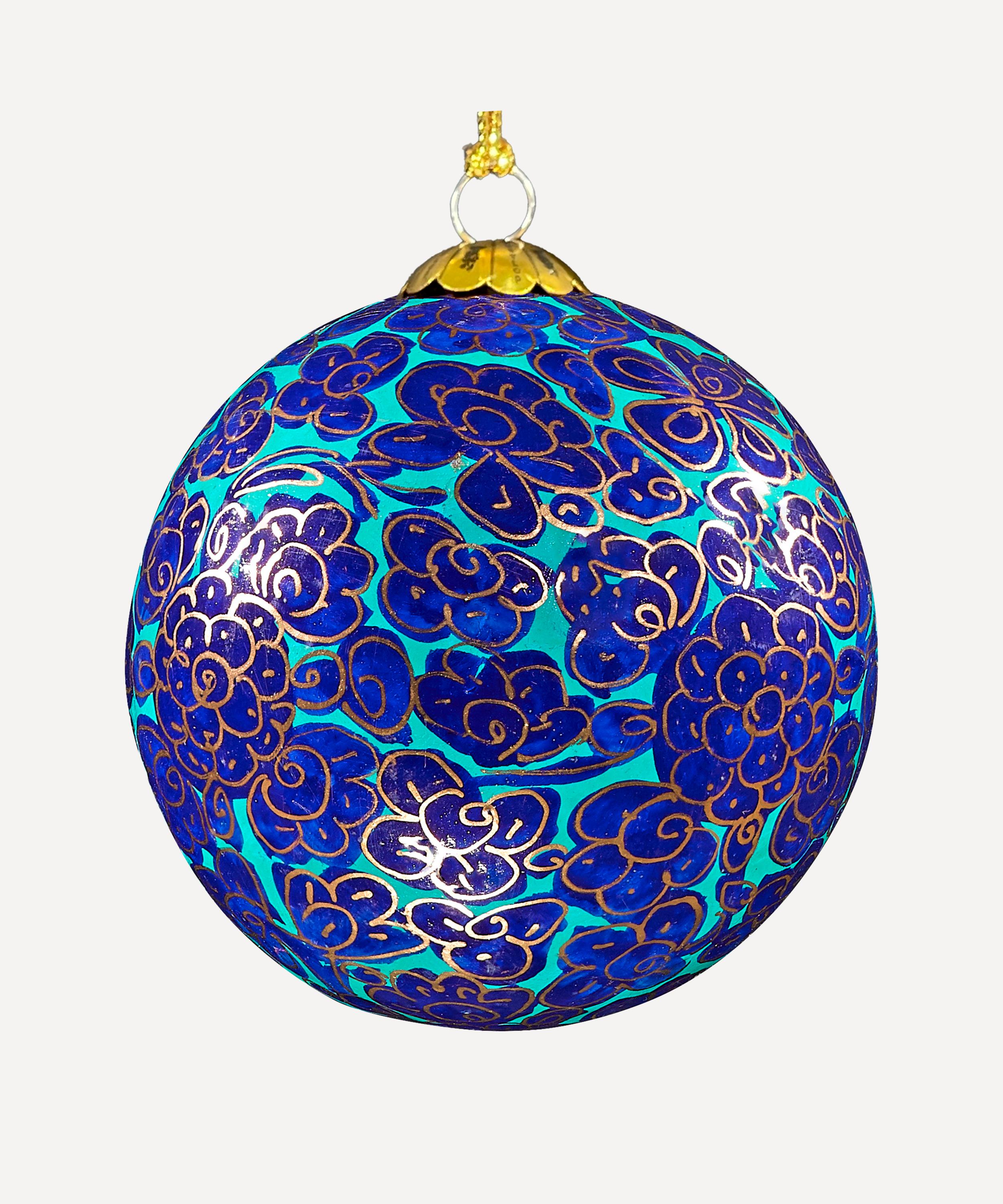 Christmas - Enchanted Royal Blue Papier-Mâché Bauble image number 0