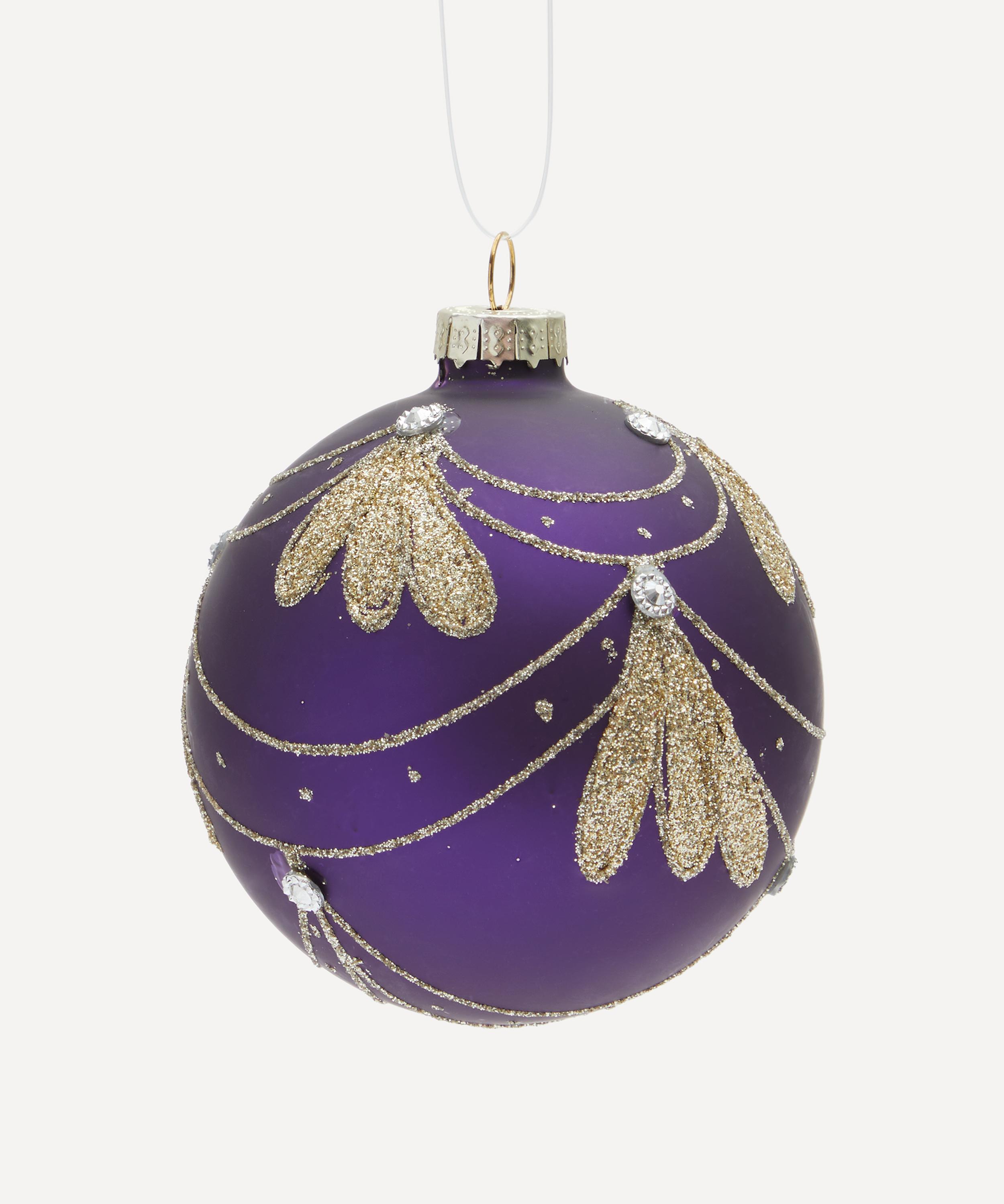 Christmas - Glitter Flowers Christmas Bauble image number 0