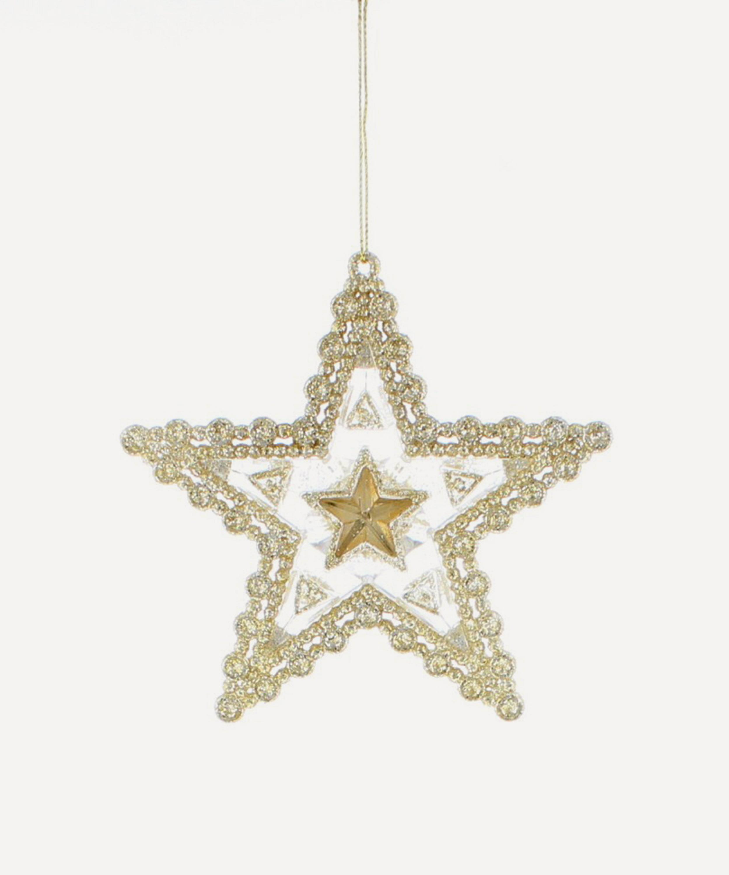 Christmas - Gold Glitter Star Ornament image number 0