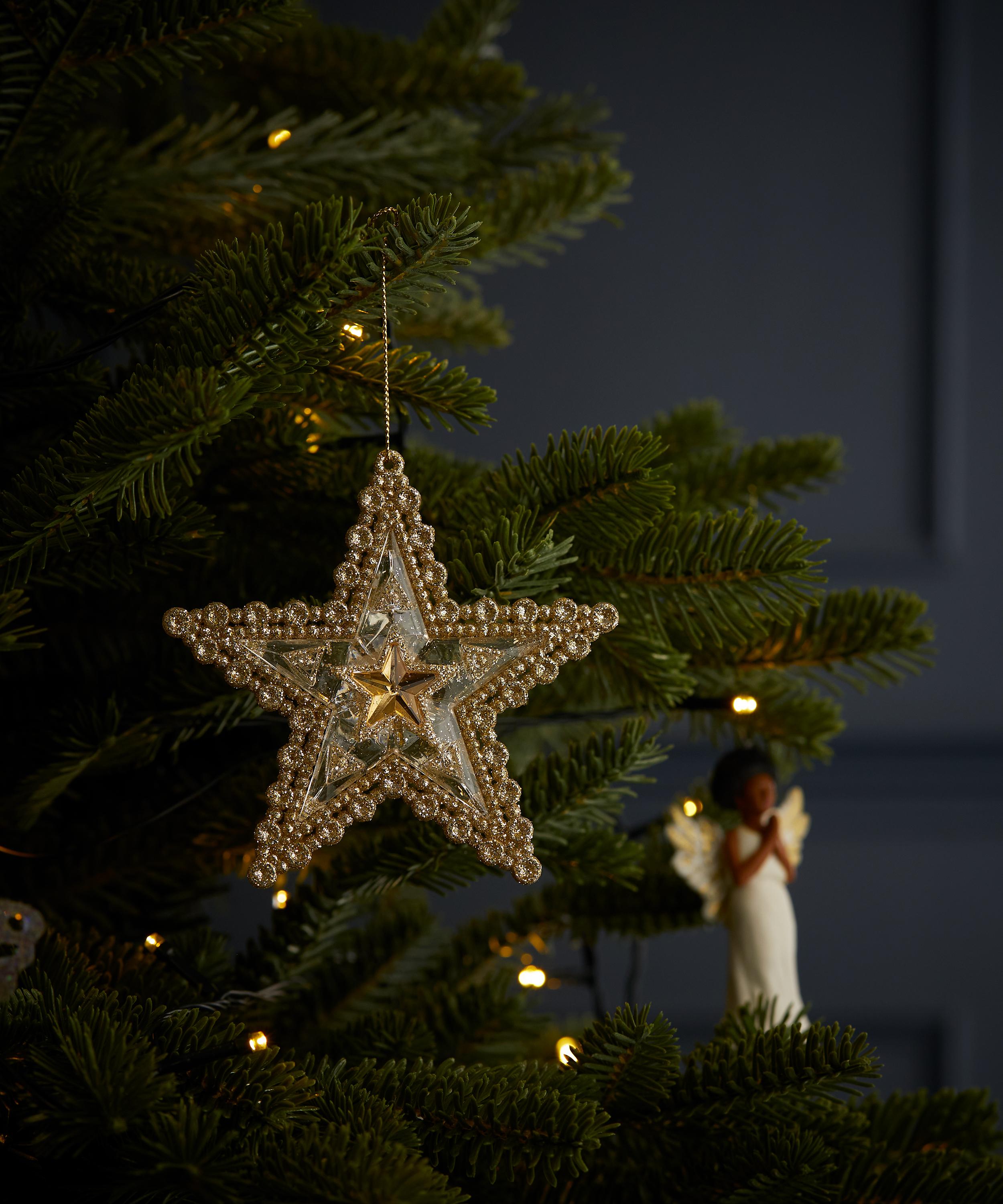 Christmas - Gold Glitter Star Ornament image number 1