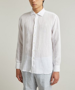 120% Lino - Slim Fit Classic Linen Shirt image number 2