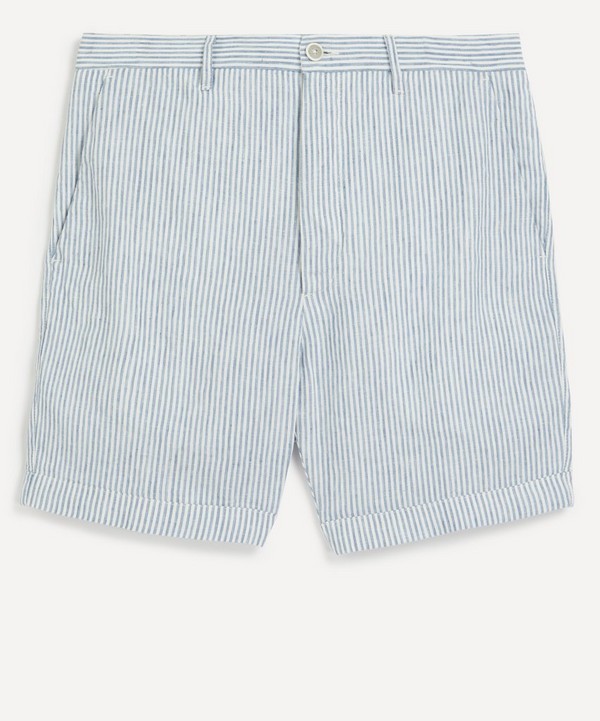 120% Lino - Striped Linen Bermuda Shorts image number null