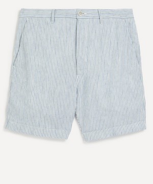 120% Lino - Striped Linen Bermuda Shorts image number 0