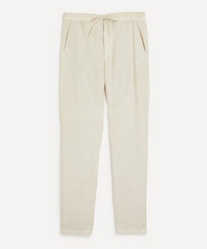 120% Lino - Linen Drawstring Trousers image number 0