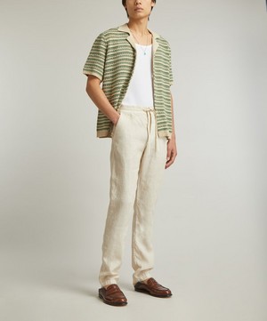 120% Lino - Linen Drawstring Trousers image number 1
