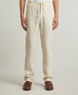 120% Lino - Linen Drawstring Trousers image number 2