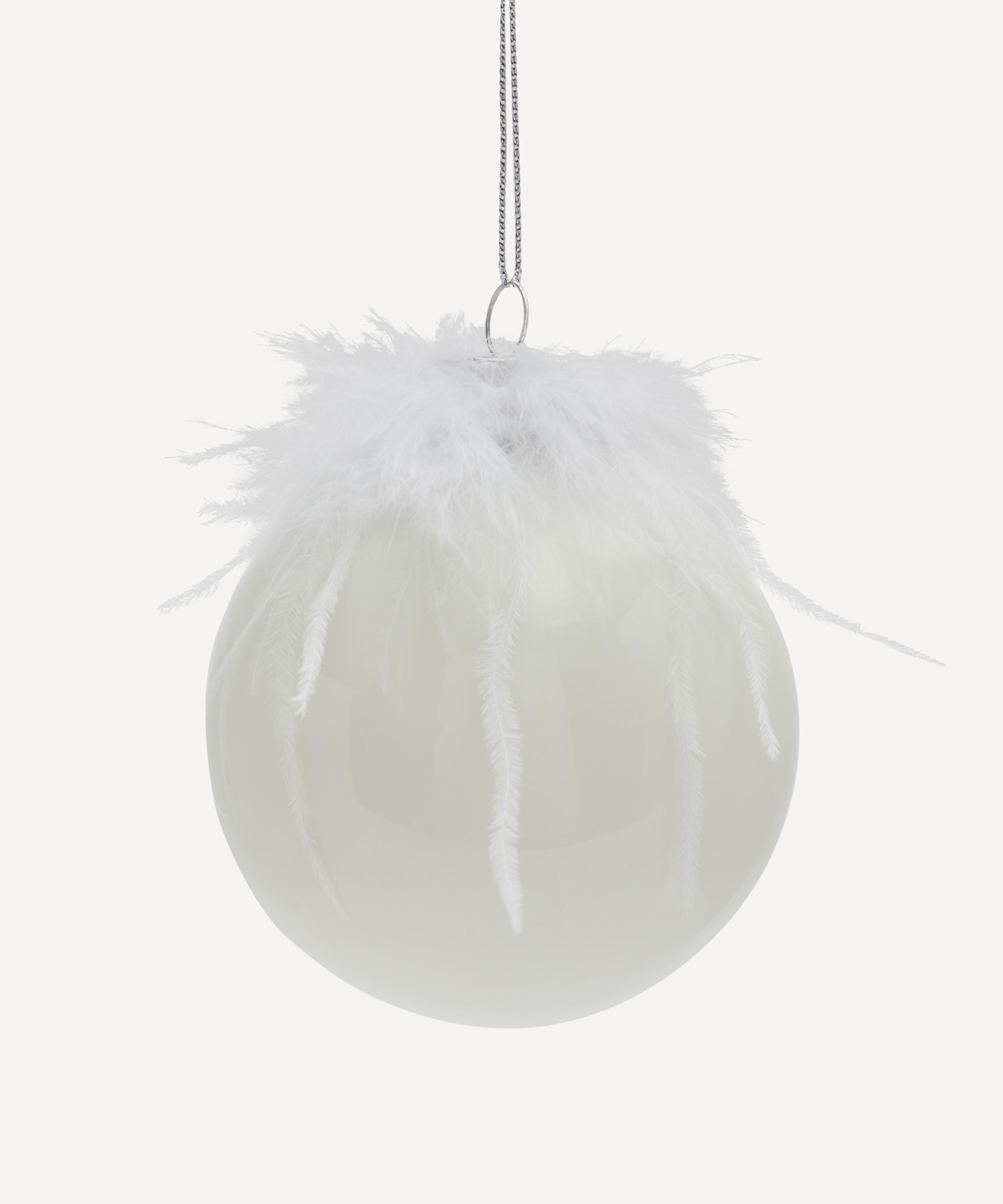 Christmas - Frosted Feather Christmas Bauble image number 0