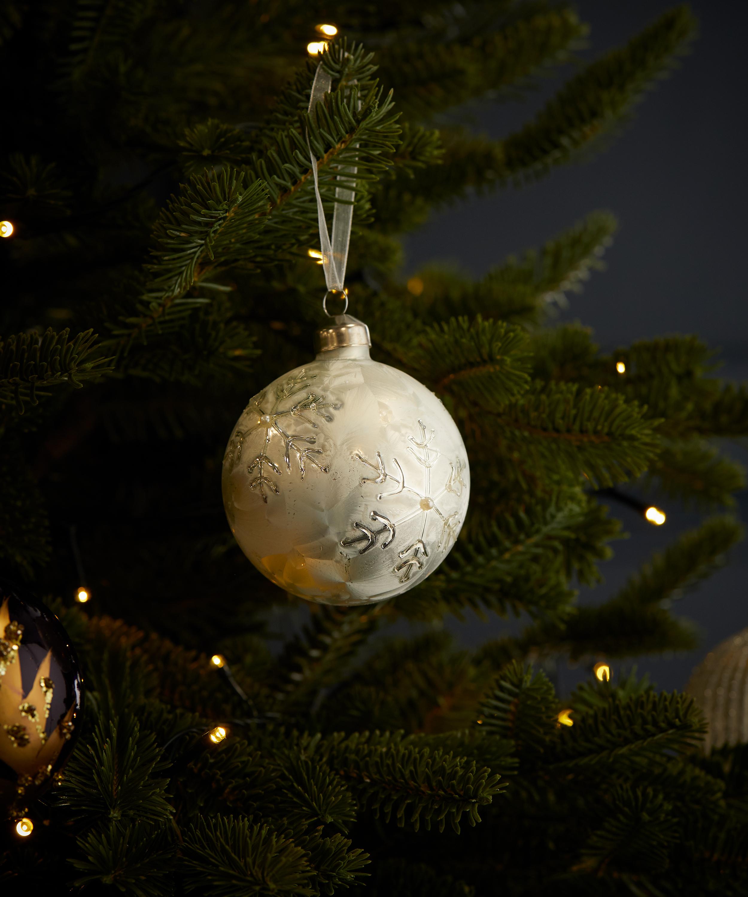 Christmas - Frosted Snowflake Christmas Bauble image number 1