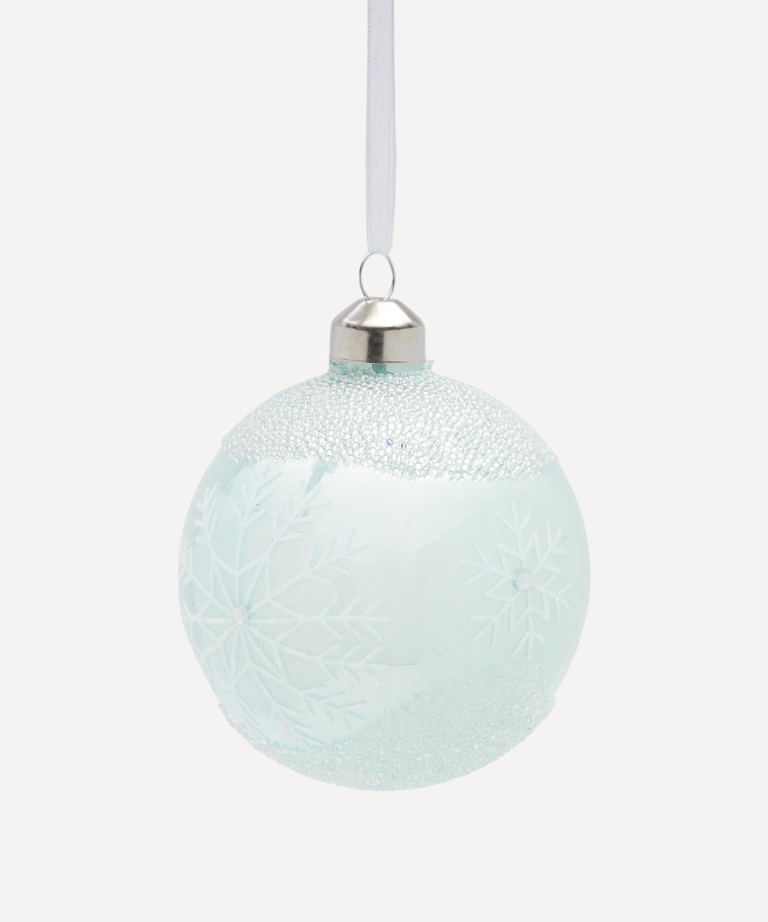 Christmas - White Snowflake Glass Bauble image number 0