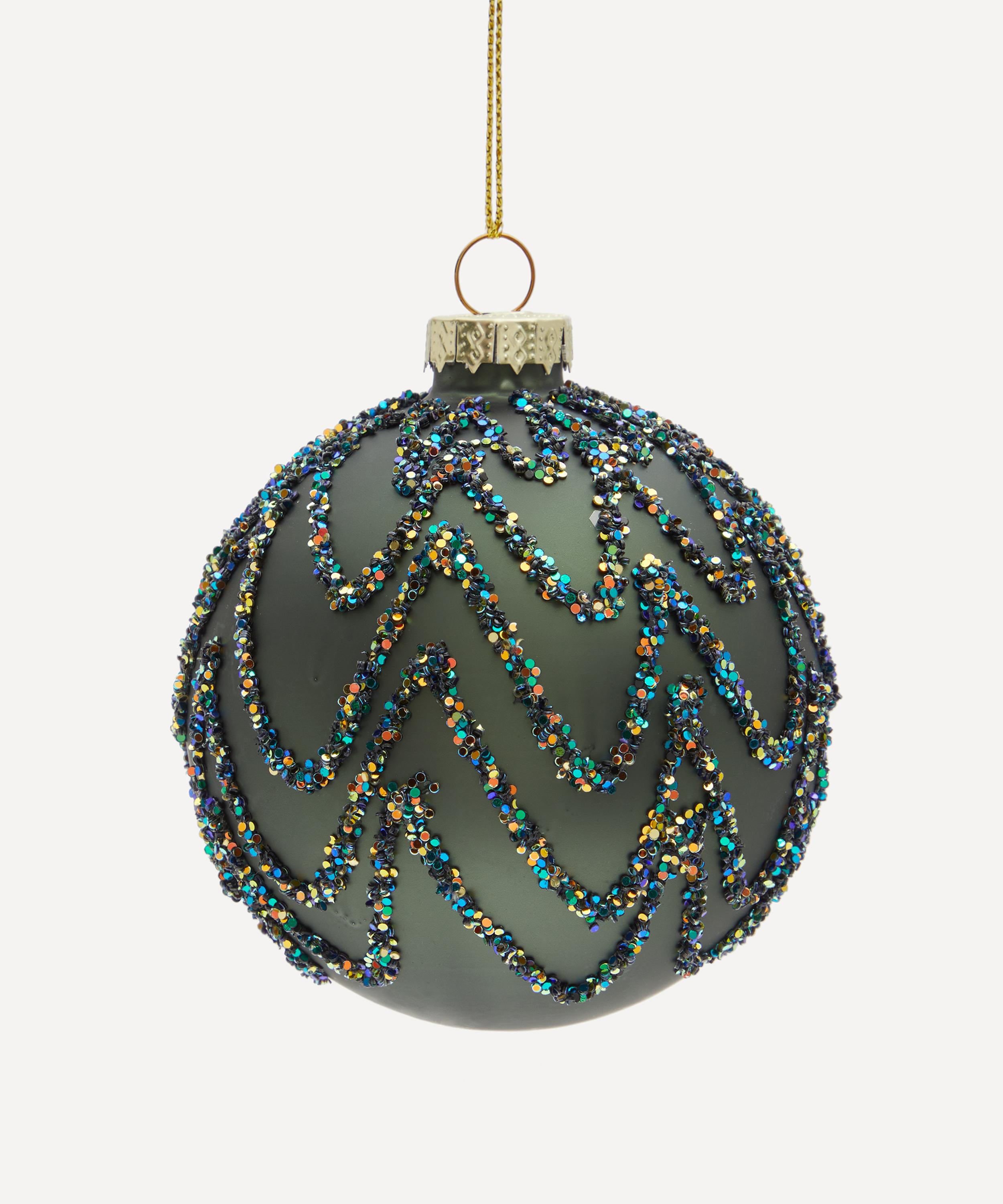 Christmas - Petrol Glass Christmas Bauble image number 0