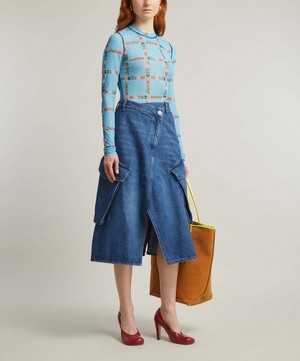 JW Anderson - Cargo Pocket Midi Denim Skirt image number 1