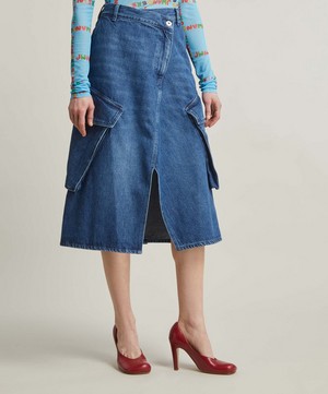JW Anderson - Cargo Pocket Midi Denim Skirt image number 2