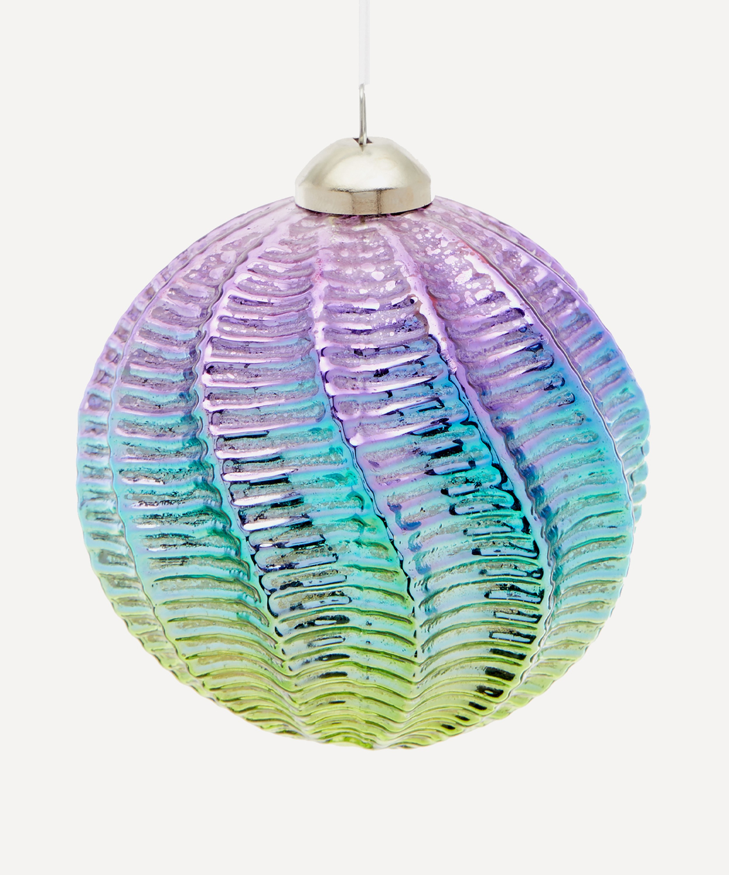 Christmas - Purple Gradient Spiral Christmas Bauble