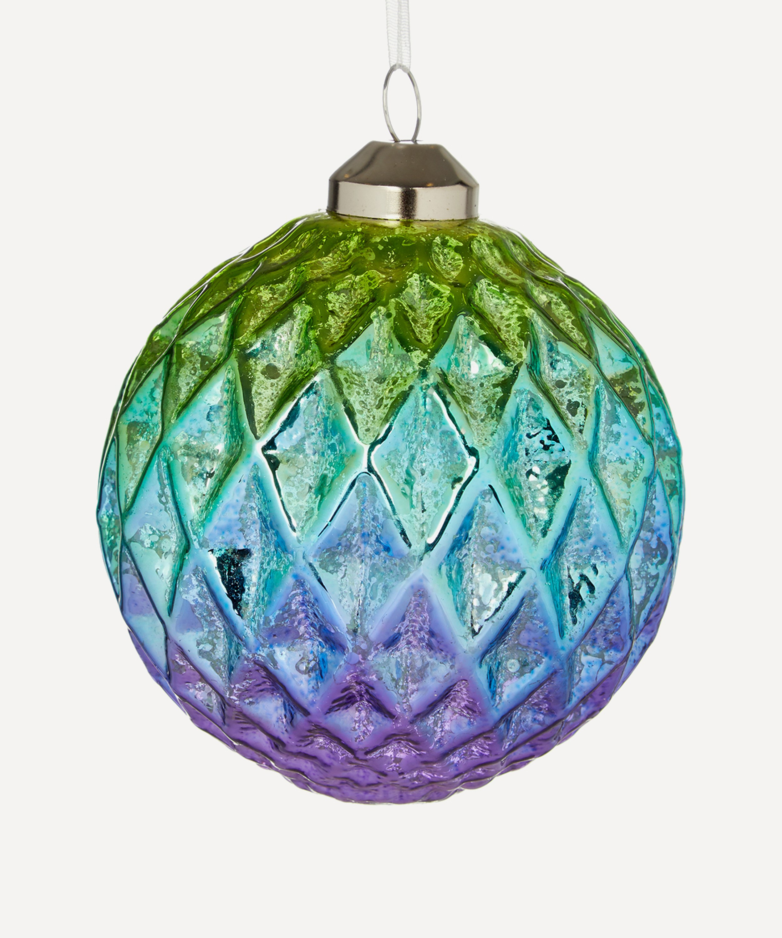 Christmas - Purple Gradient Diamond Christmas Bauble image number 0