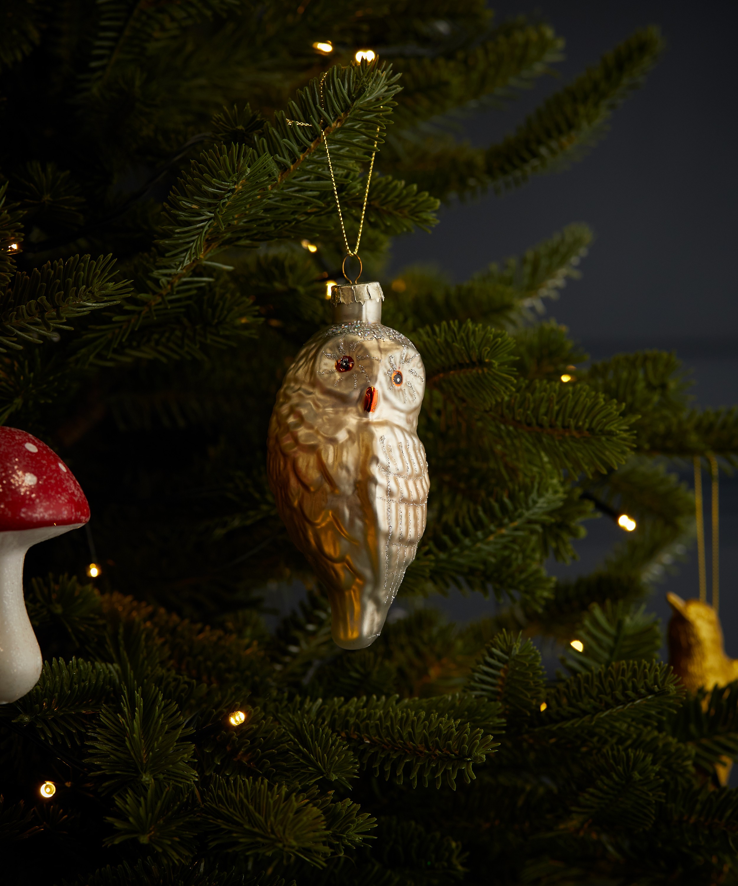 Christmas - Glass Owl Ornament image number 1