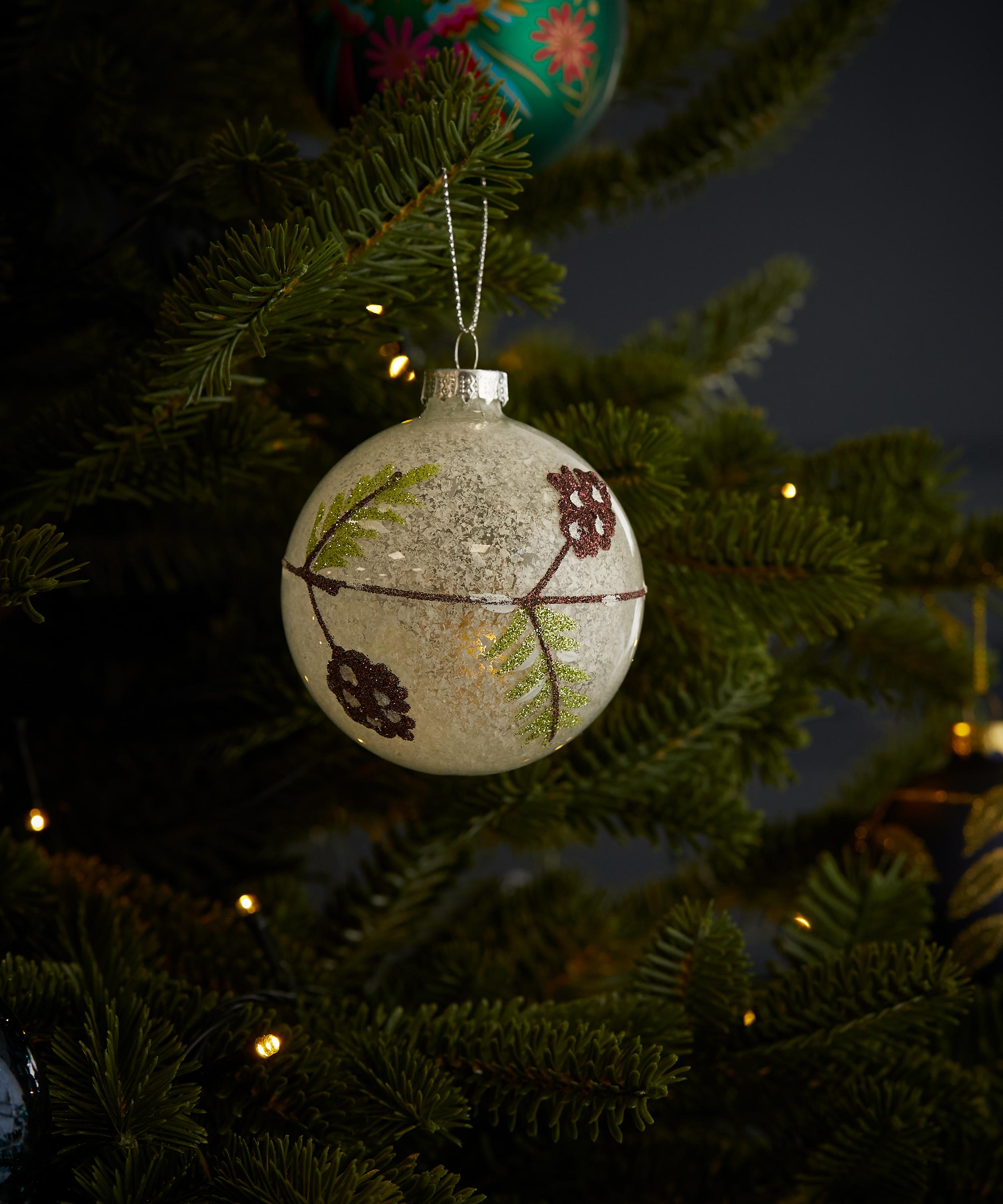 Christmas - White Pinecone Christmas Bauble image number 1