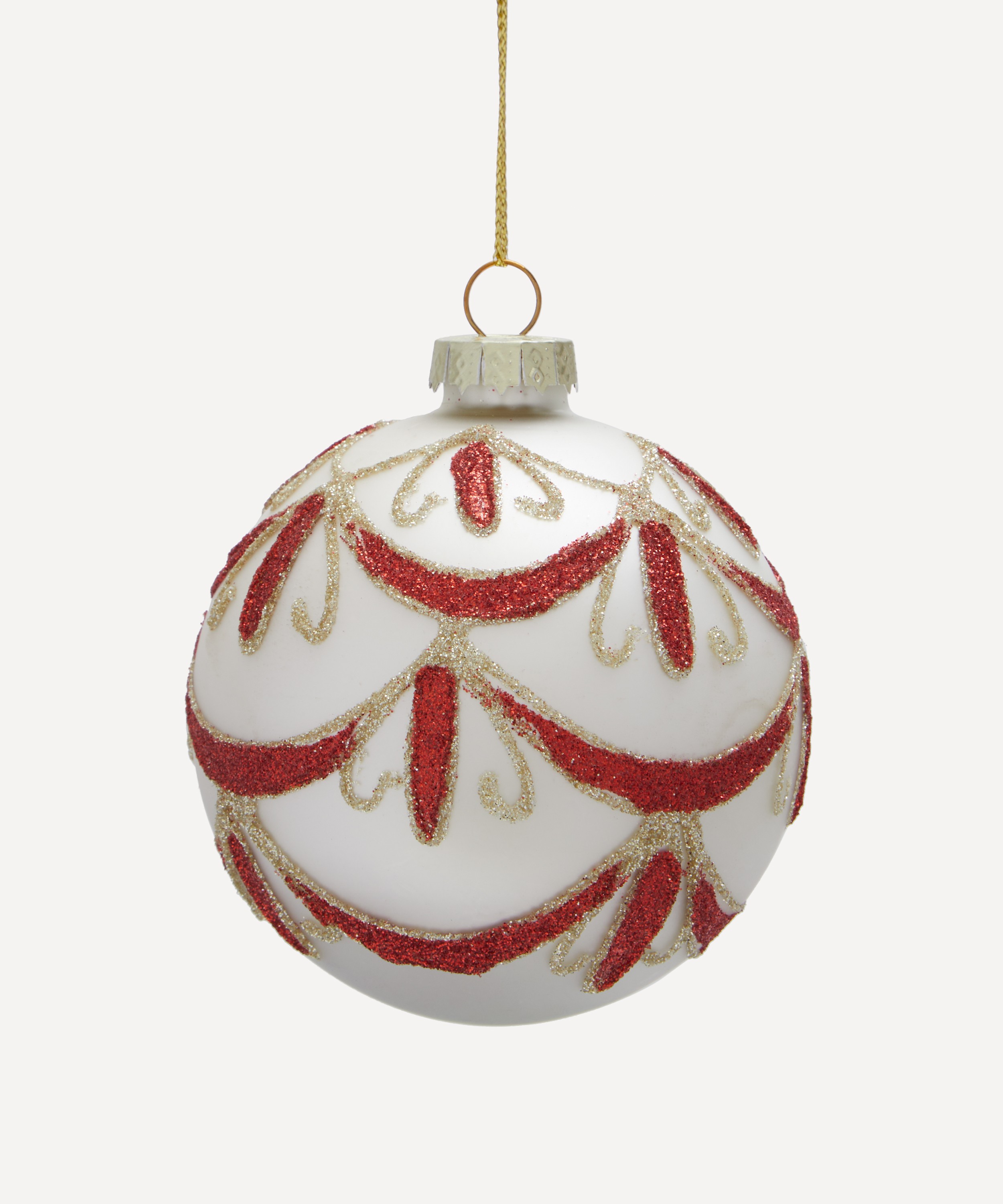 Christmas - Red Scallop Christmas Bauble image number 0