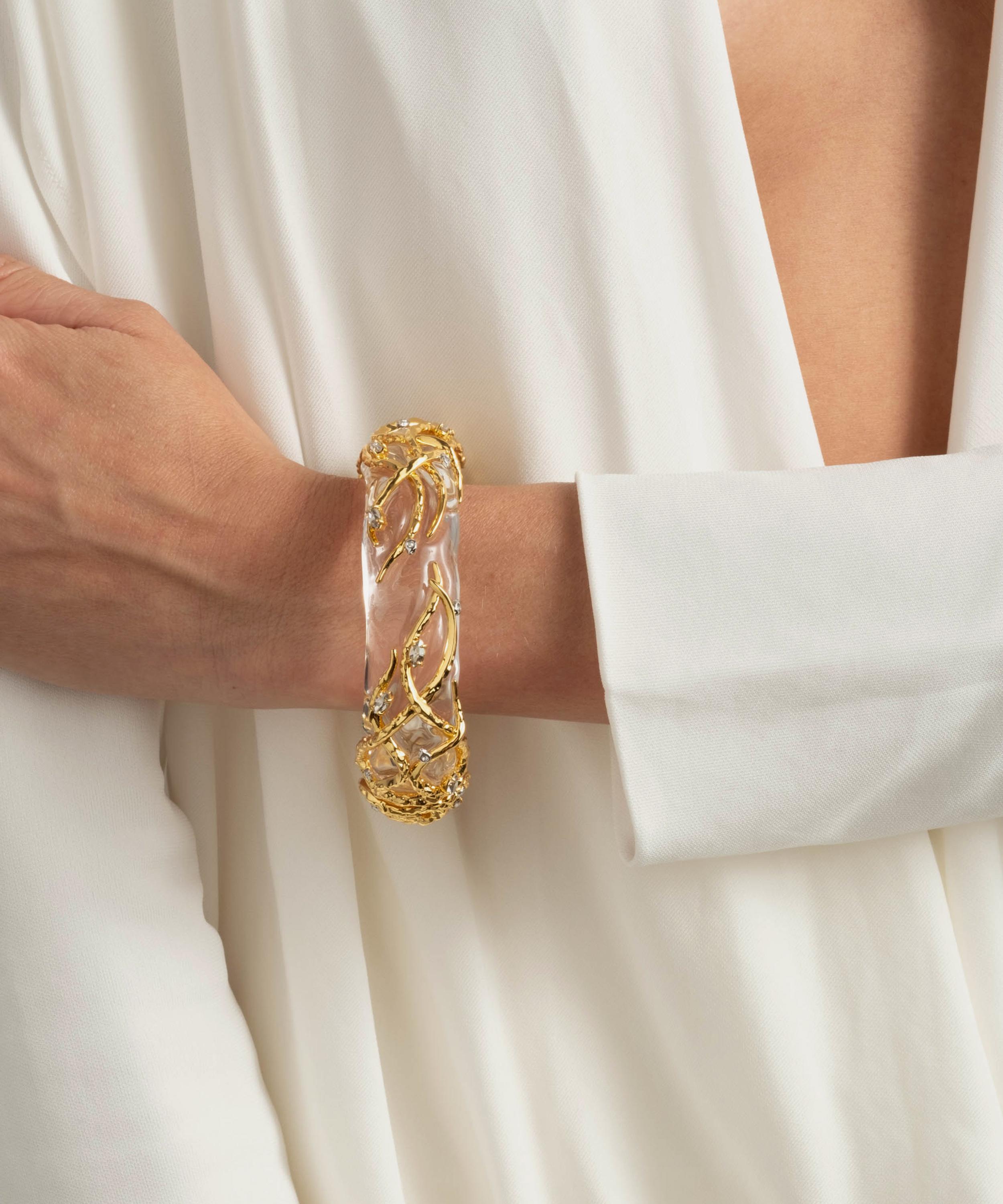 Alexis Bittar - 14ct Gold-Plated Liquid Vine Lucite Bangle Bracelet image number 1