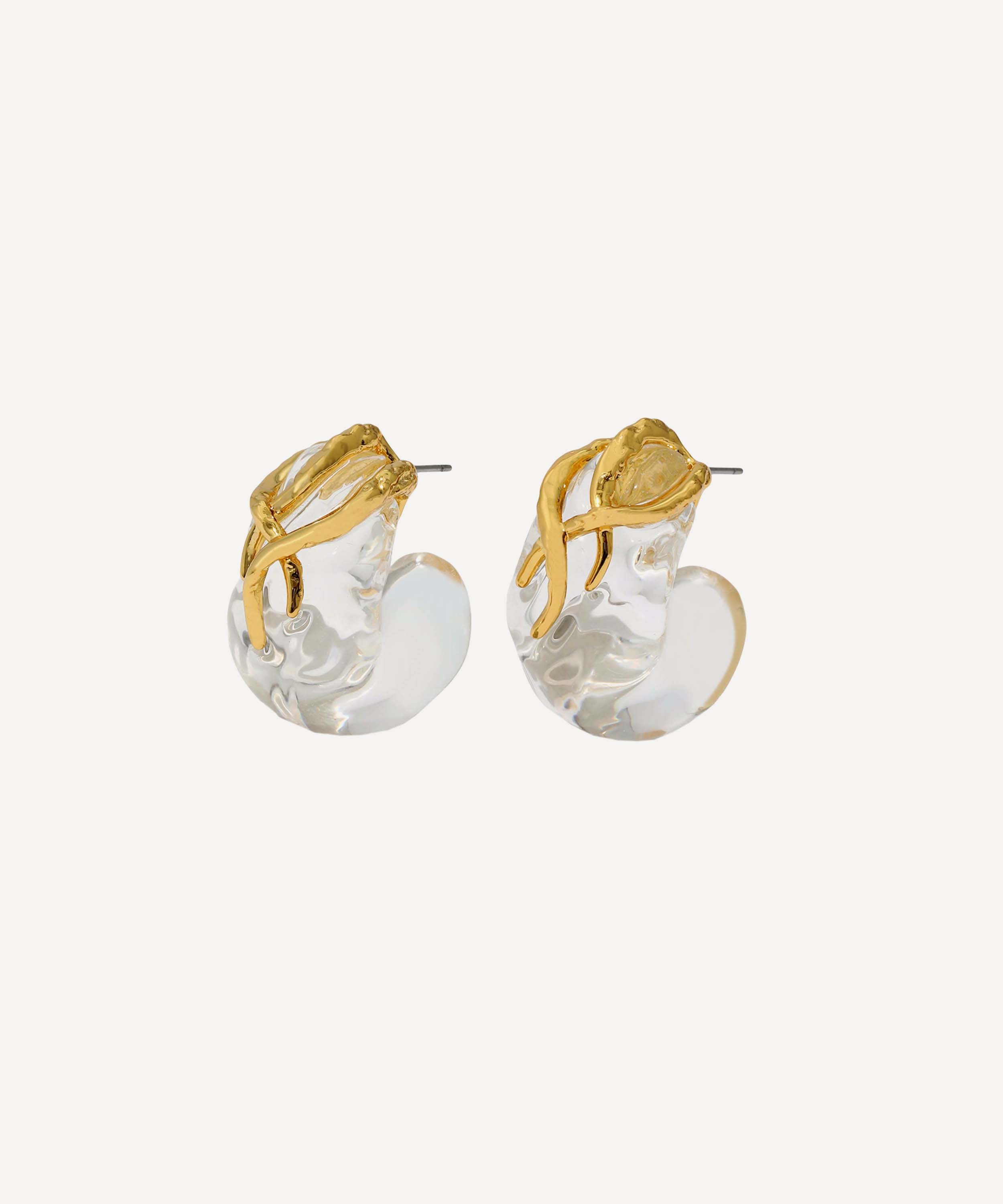 Alexis Bittar - 14ct Gold-Plated Liquid Vine Lucite Small Hoop Earrings image number 0