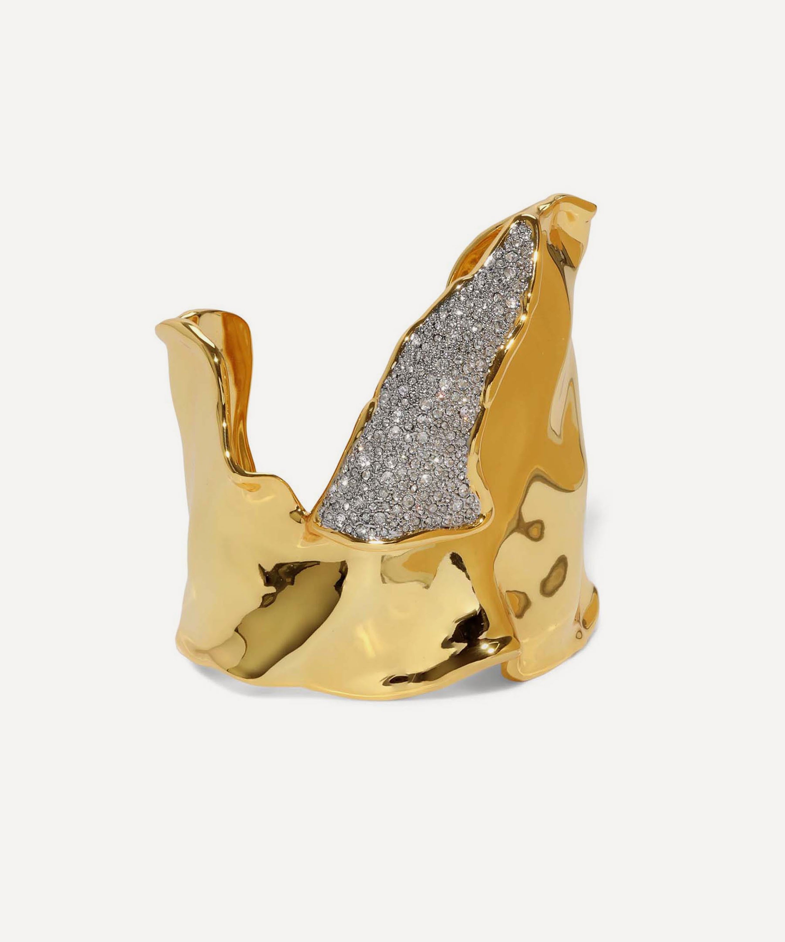 Alexis Bittar - 14ct Gold-Plated Solanales Crystal Folded Cuff Bracelet image number 0