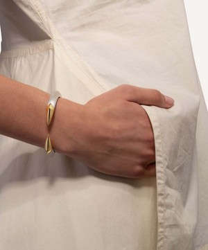 Alexis Bittar - 14ct Gold-Plated Mirrored Pyramid Lucite Brake Hinge Cuff Bracelet image number 1