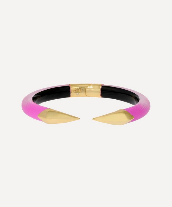 Alexis Bittar - 14ct Gold-Plated Mirrored Pyramid Lucite Brake Hinge Cuff Bracelet image number null