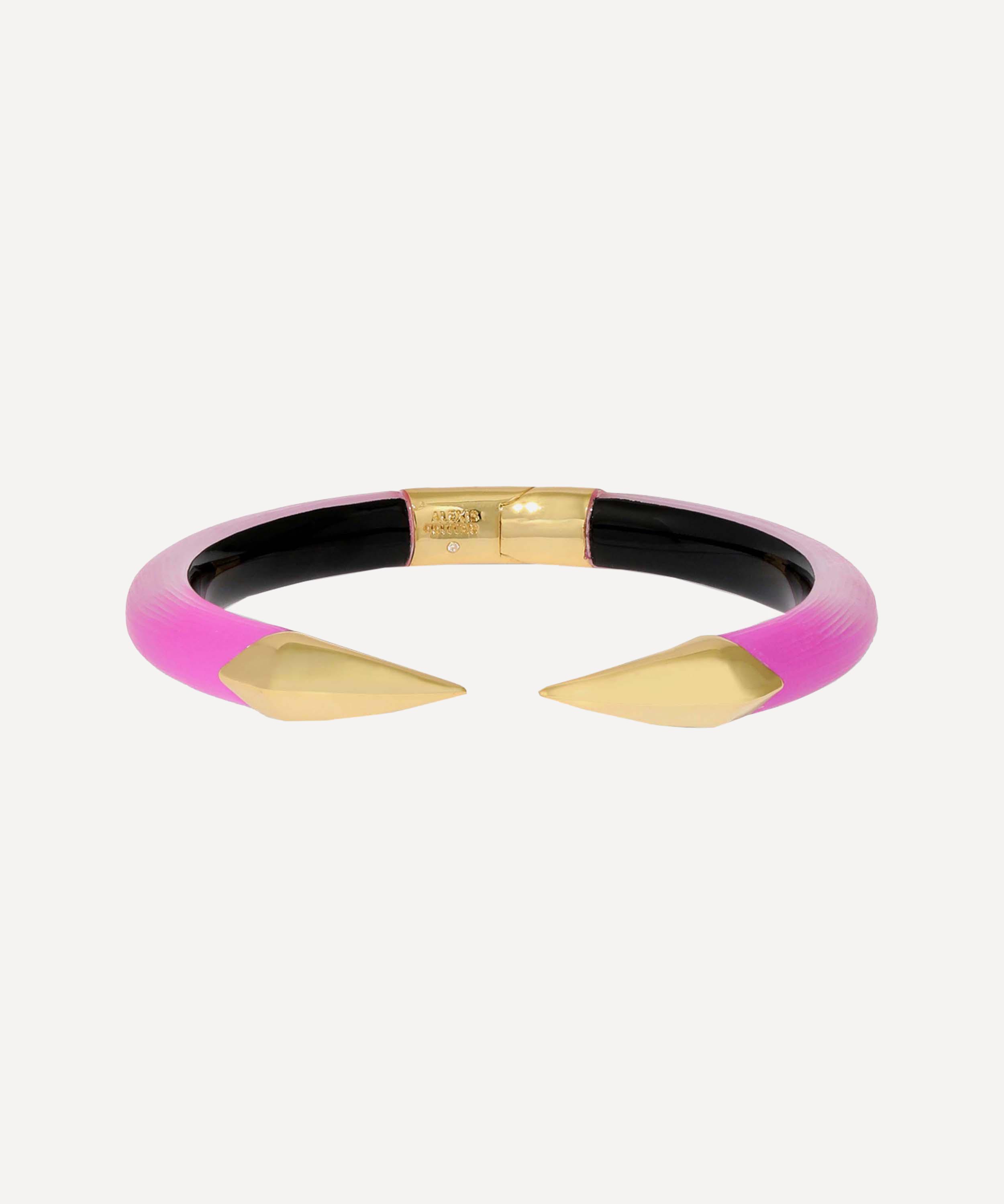 Alexis Bittar - 14ct Gold-Plated Mirrored Pyramid Lucite Brake Hinge Cuff Bracelet image number 0