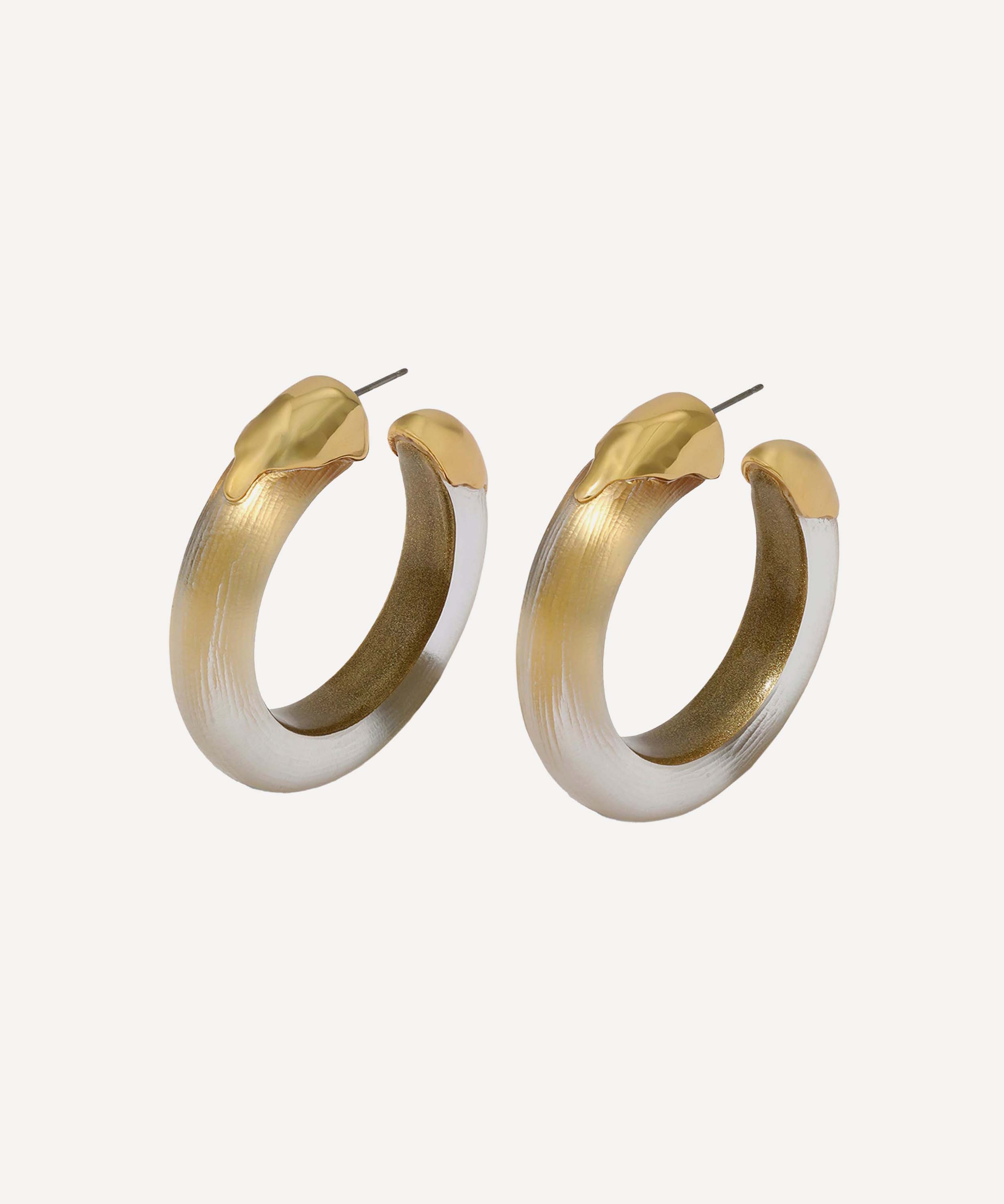 Alexis Bittar - 14ct Gold-Plated Luminous Lucite Hoop Earrings image number 0