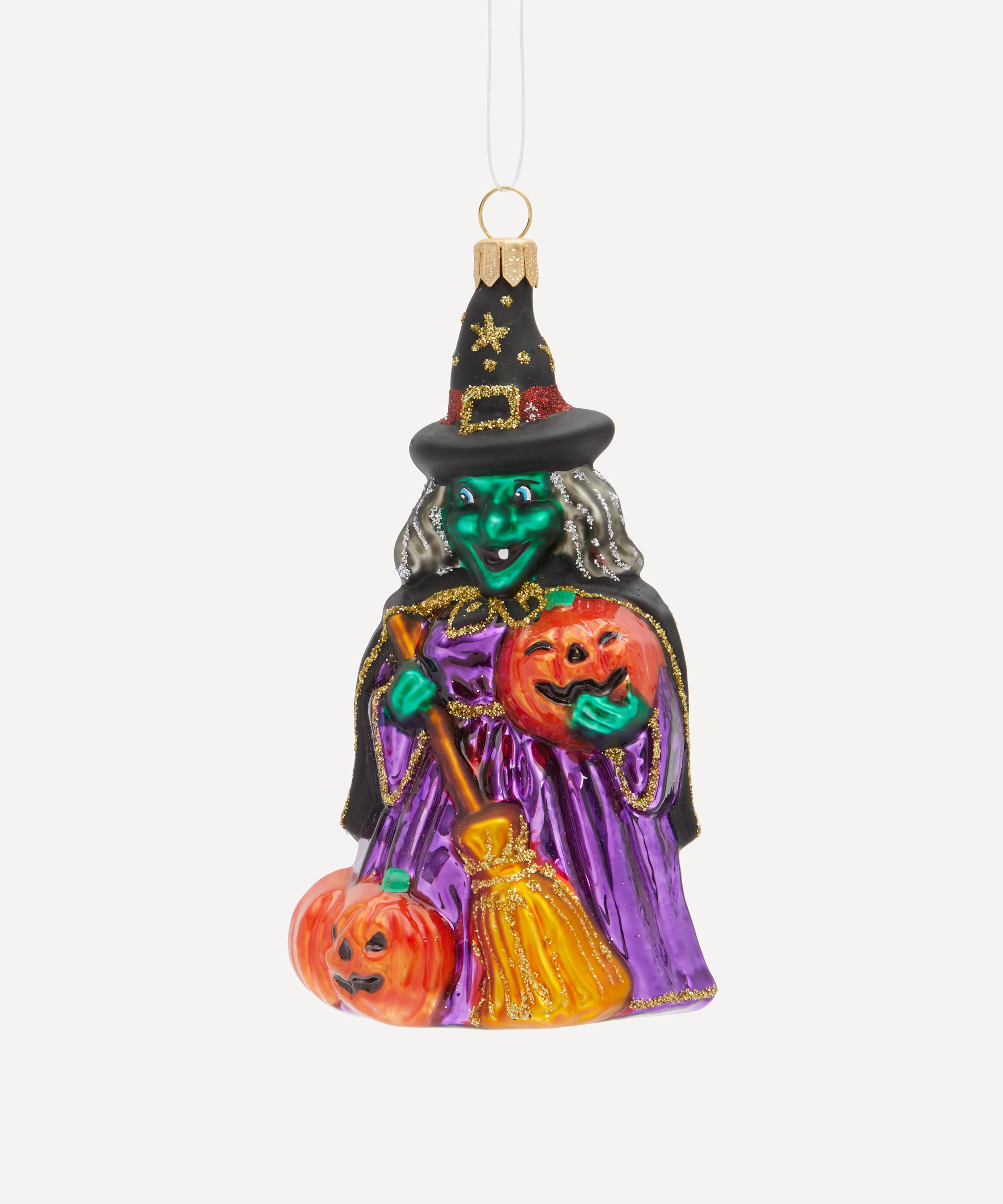 Christmas - Green Face Witch Tree Ornament image number 0