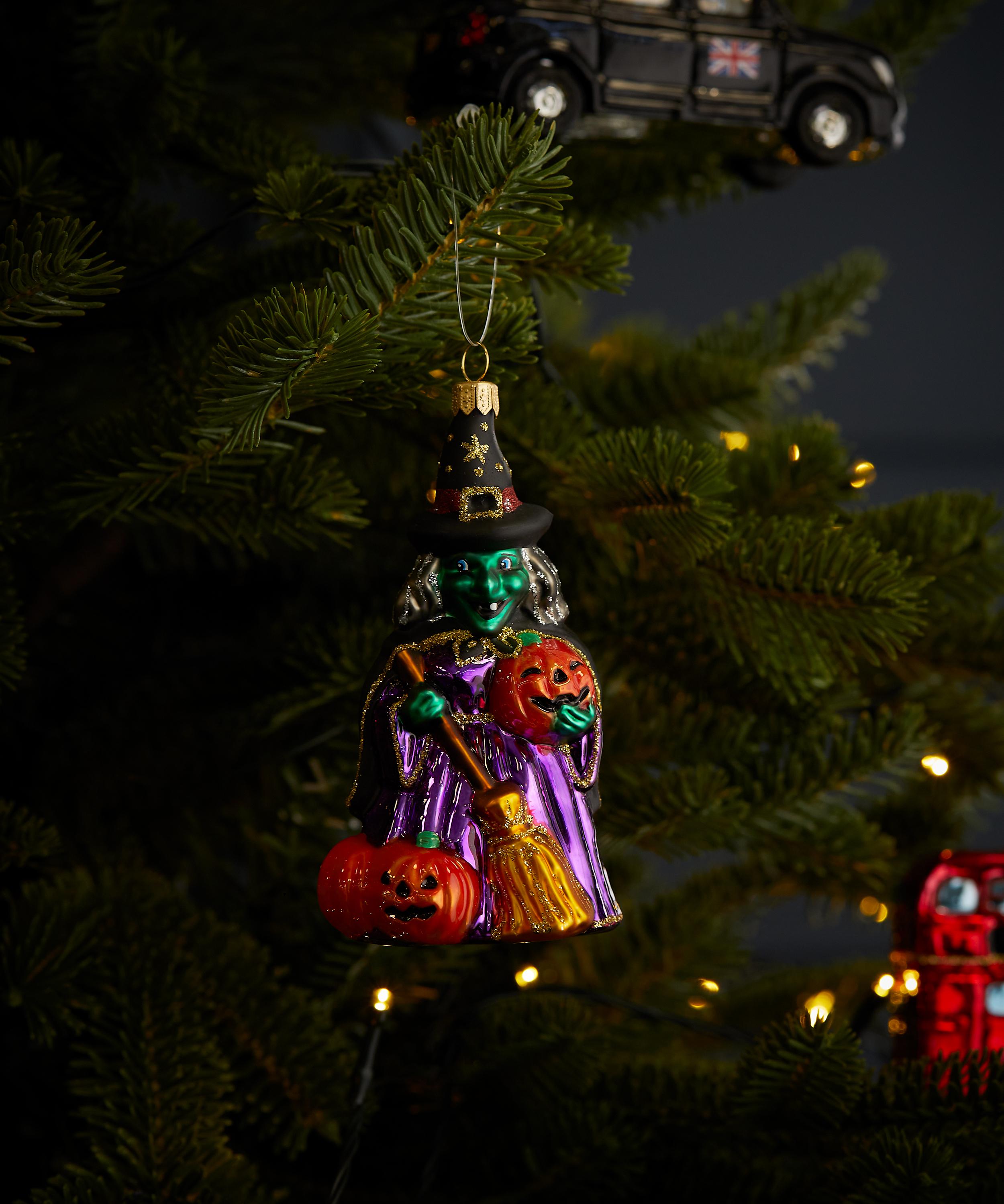 Christmas - Green Face Witch Tree Ornament image number 0