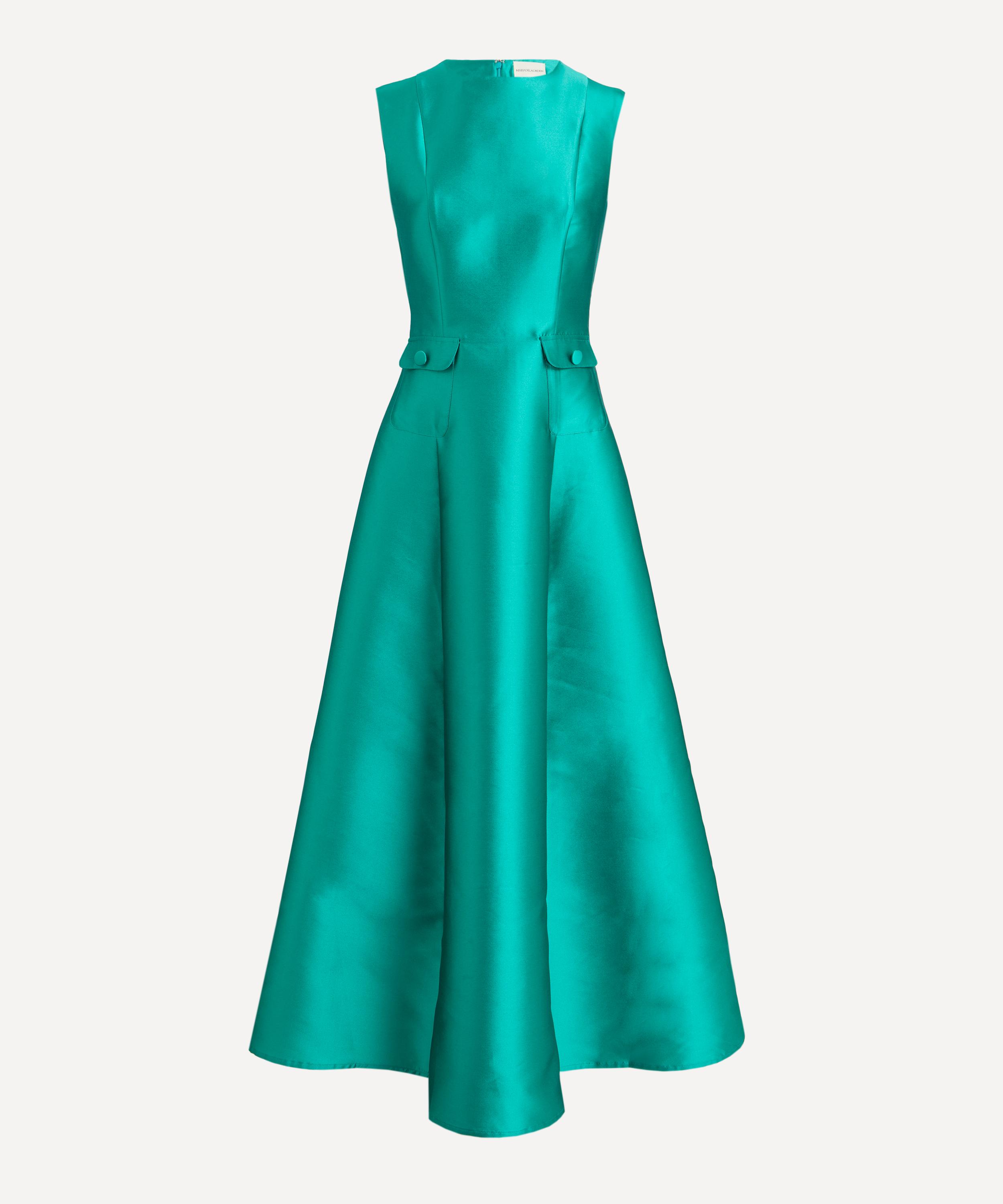 Maria de la Orden - Albane Silk-Blend Emerald Dress image number 0