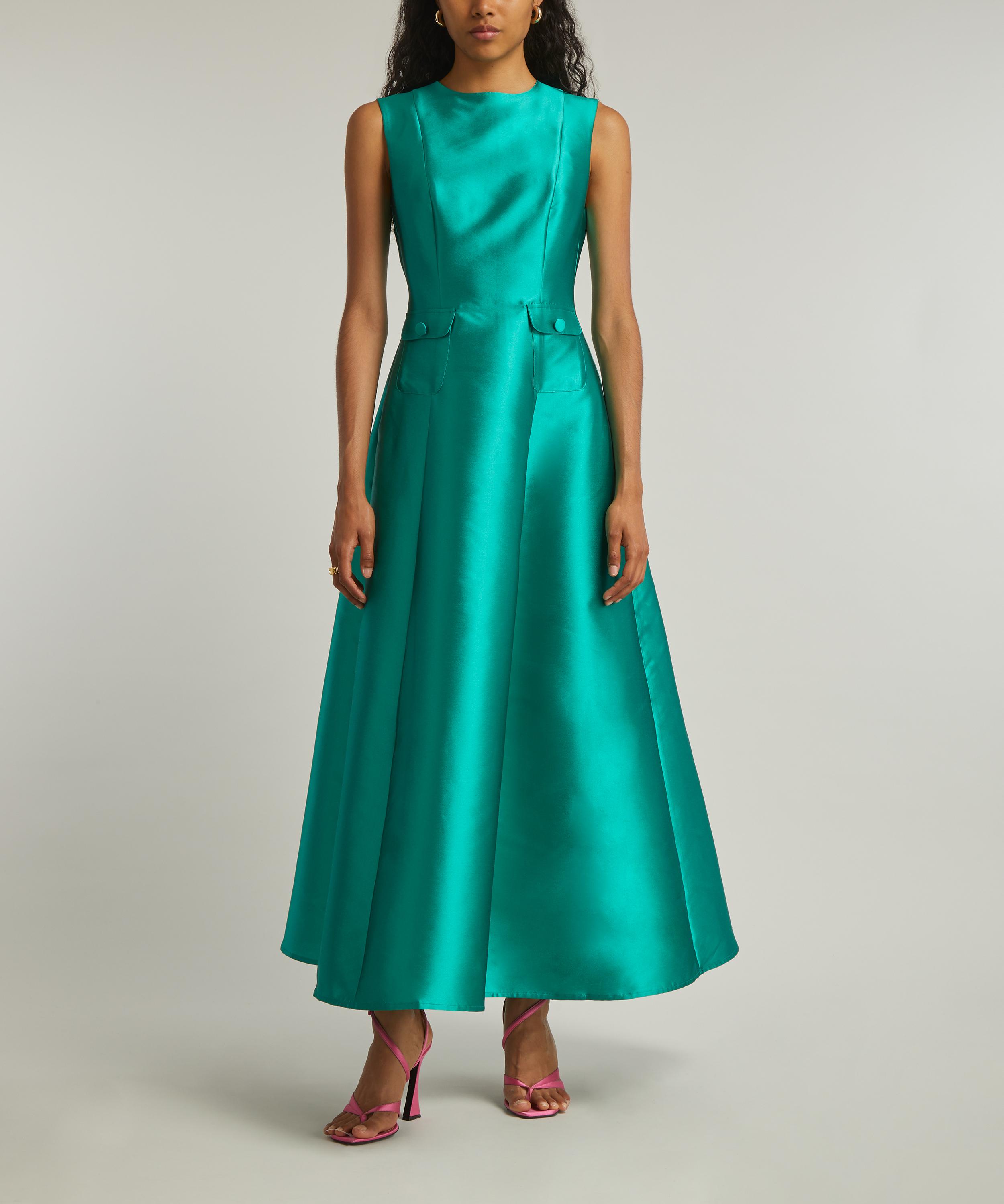 Maria de la Orden - Albane Silk-Blend Emerald Dress image number 2