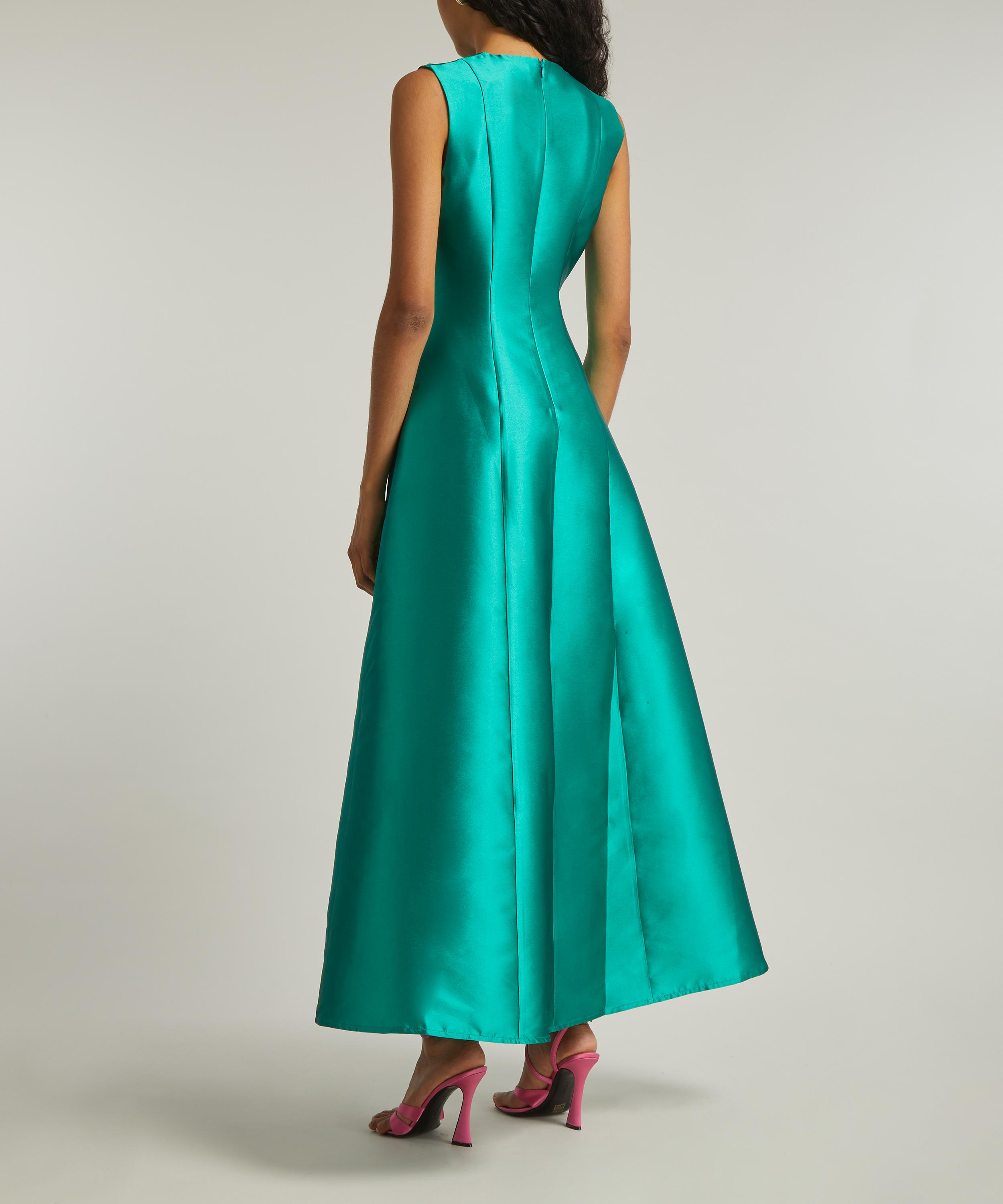 Maria de la Orden - Albane Silk-Blend Emerald Dress image number 3