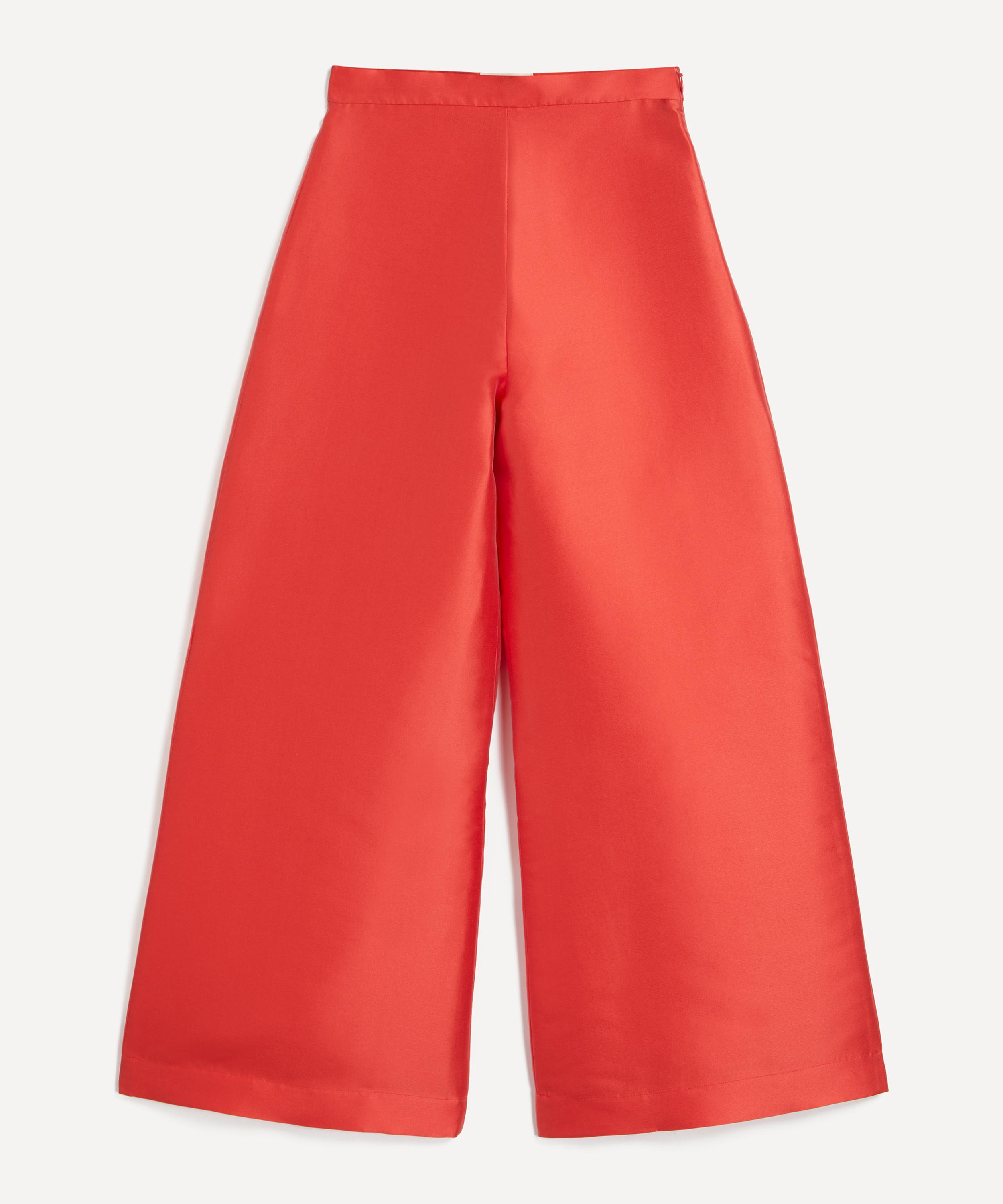 Maria de la Orden - Orange Paradis Silk-Blend Wide Leg Trousers image number 0