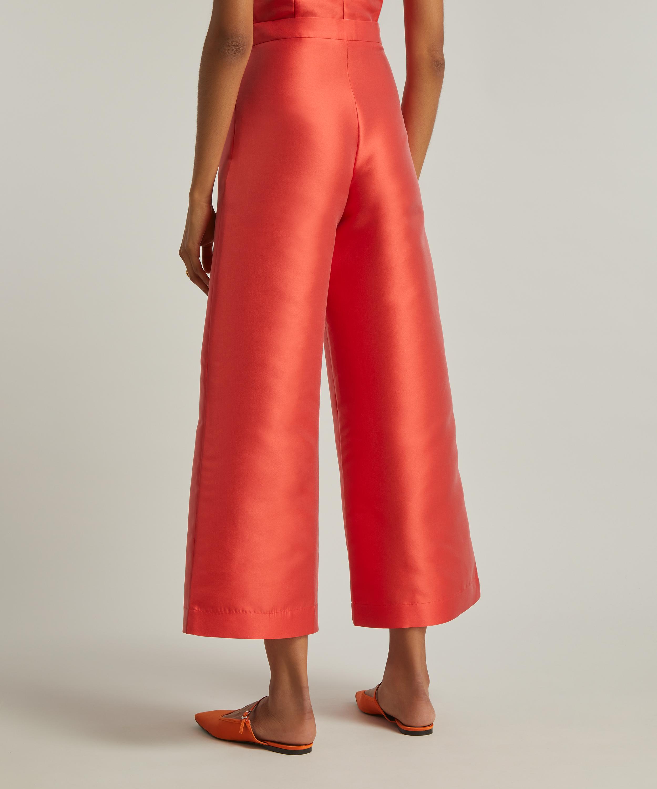 Maria de la Orden - Orange Paradis Silk-Blend Wide Leg Trousers image number 3