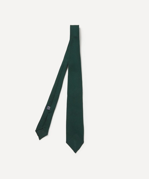 Drakes - Green Large Knot Grenadine Tie image number null