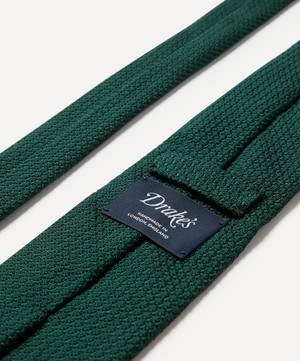 Drakes - Green Large Knot Grenadine Tie image number 2