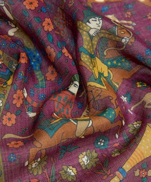 Drakes - Mughal Print Wool-Silk Scarf image number 3