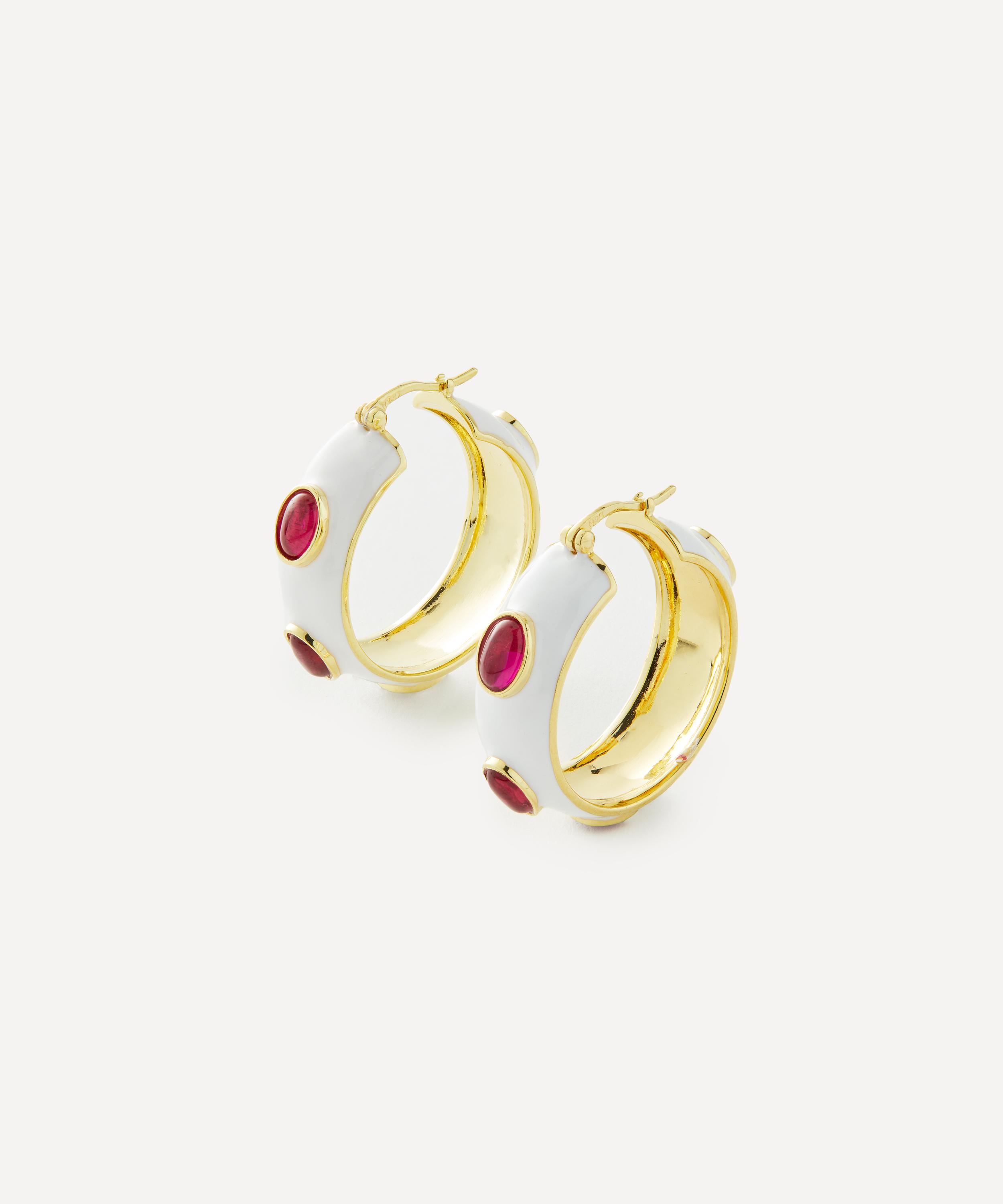 anna + nina Women#39;s Supernova Hoop Earrings Brass Goldplated - Multicolor