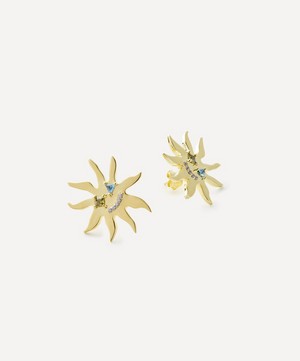 Anna + Nina - Gold-Plated Sunny Side Up Stud Earrings image number 1