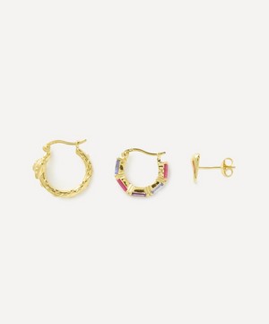 Anna + Nina - 14ct Gold-Plated Serpentine Fire Earrings Set image number 1