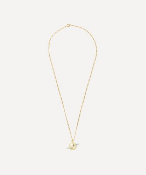 Anna + Nina - 14ct Gold-Plated Saturn Pendant Necklace image number 1